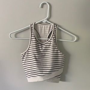 Striped sports bra/workout top